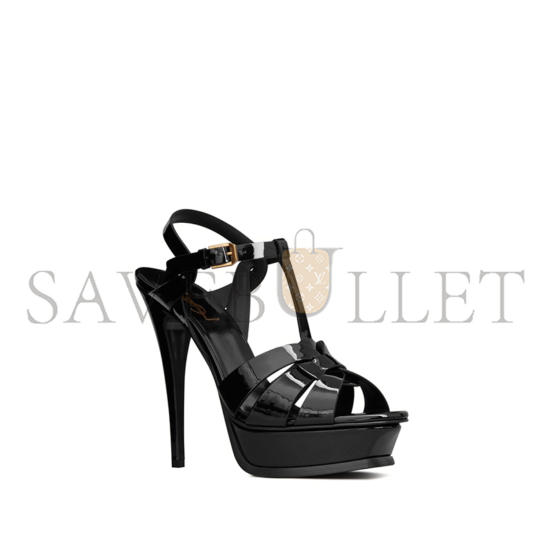 YSL TRIBUTE PLATFORM SANDALS IN PATENT LEATHER 315487AAAOW1000